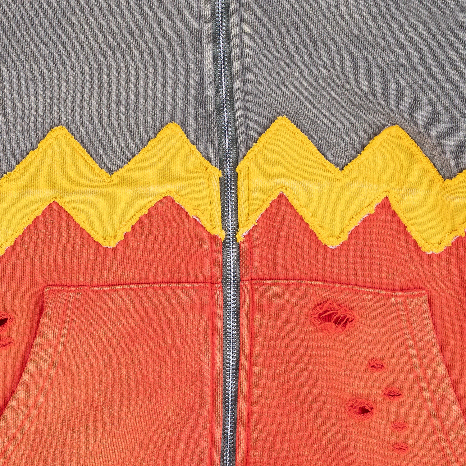 ZIG ZAG ZIP HOODIE - Military Green