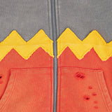 ZIG ZAG ZIP HOODIE - Military Green