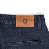 CHECKERBOARD DENIM SHORTS - Black Wash