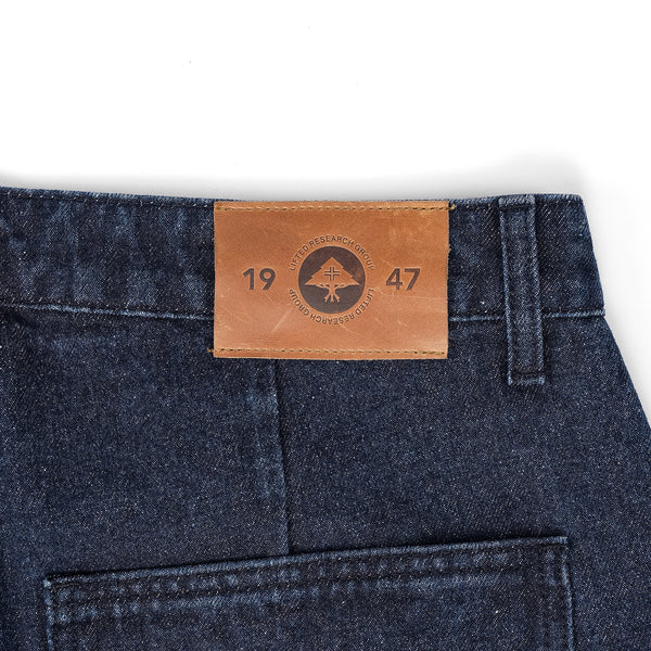 CHECKERBOARD DENIM SHORTS - Black Wash