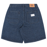 CHECKERBOARD DENIM SHORTS - Black Wash