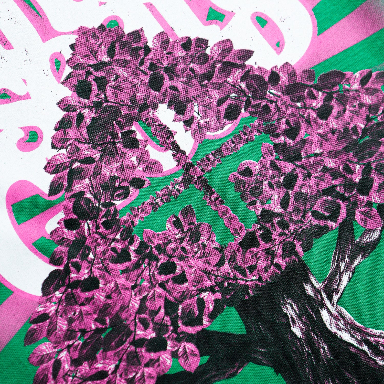 PINK ROOTS TEE - Kelly Green