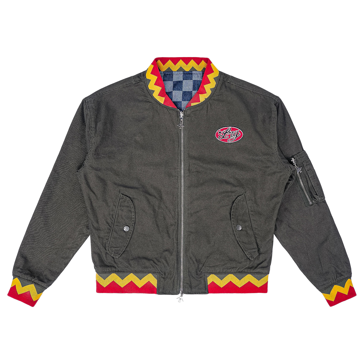 TRENCHTOWN REVERSIBLE BOMBER - MILITARY GREEN