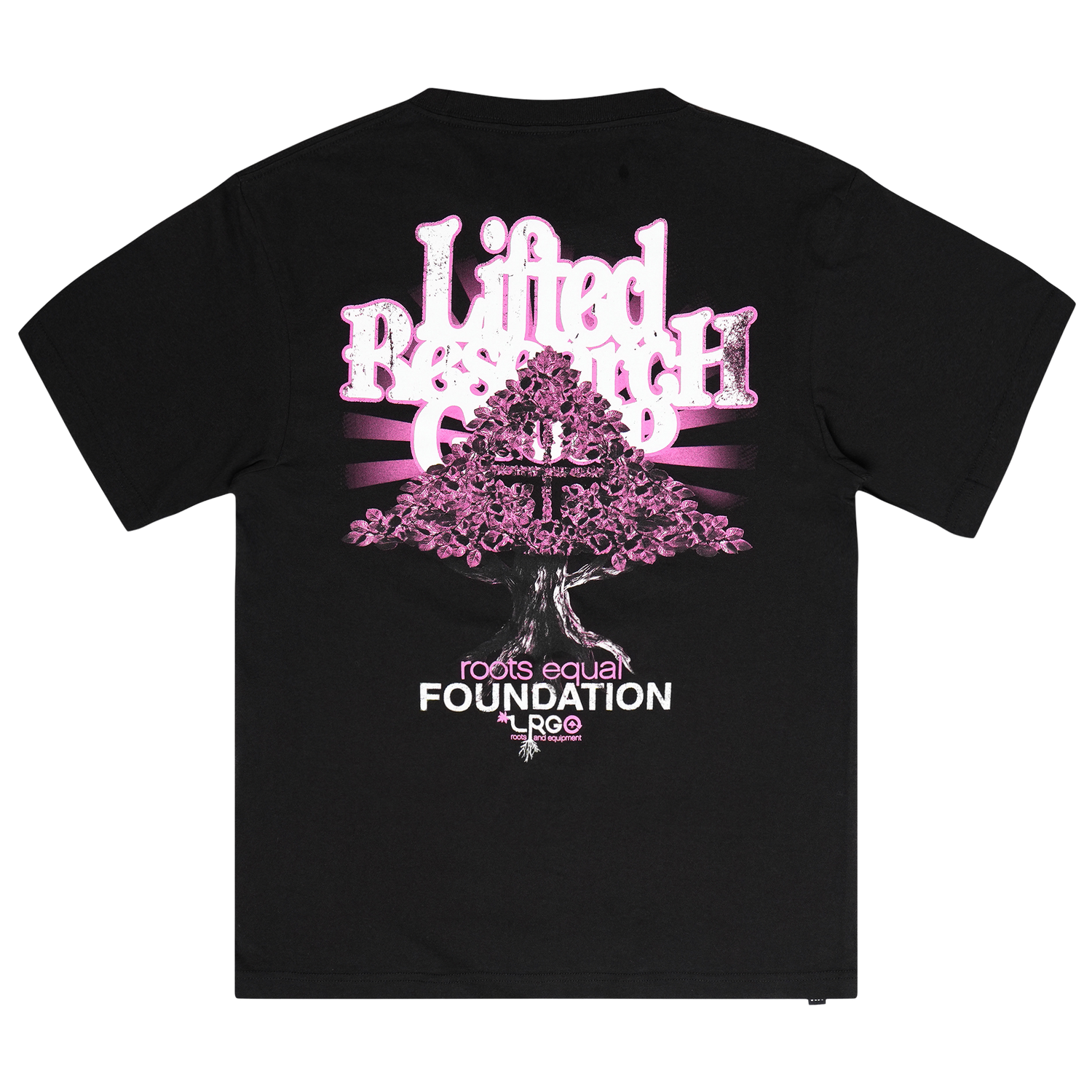 PINK ROOTS TEE - Black