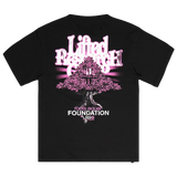 PINK ROOTS TEE - Black