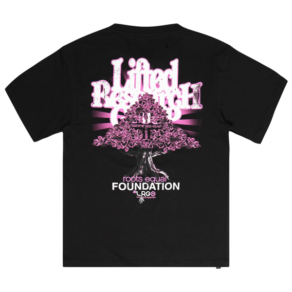 PINK ROOTS TEE - Black