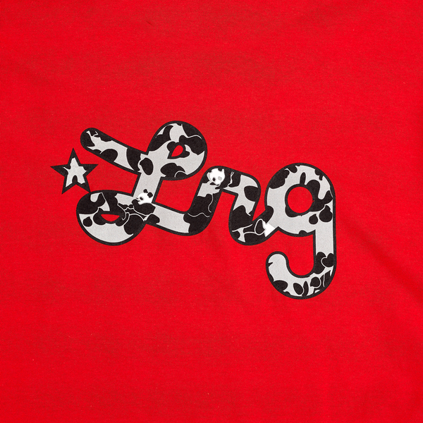 MORE PANDA SCRIPT TEE - RED