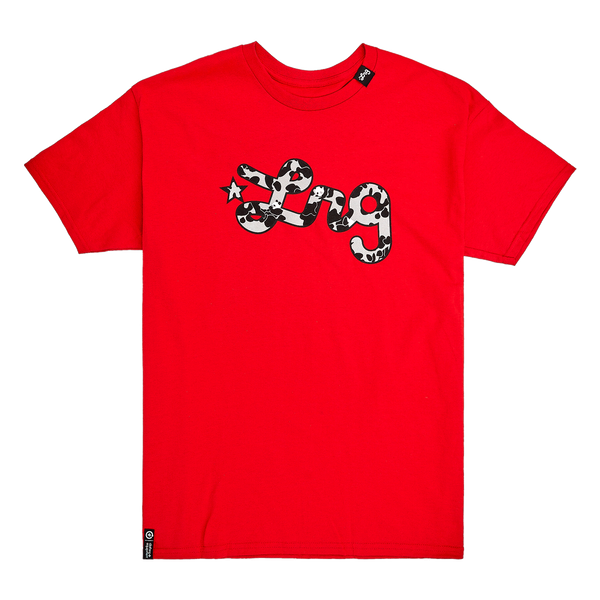 MORE PANDA SCRIPT TEE - RED