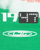 Green background with '1947' in white and a logo, featuring a brand emblem.