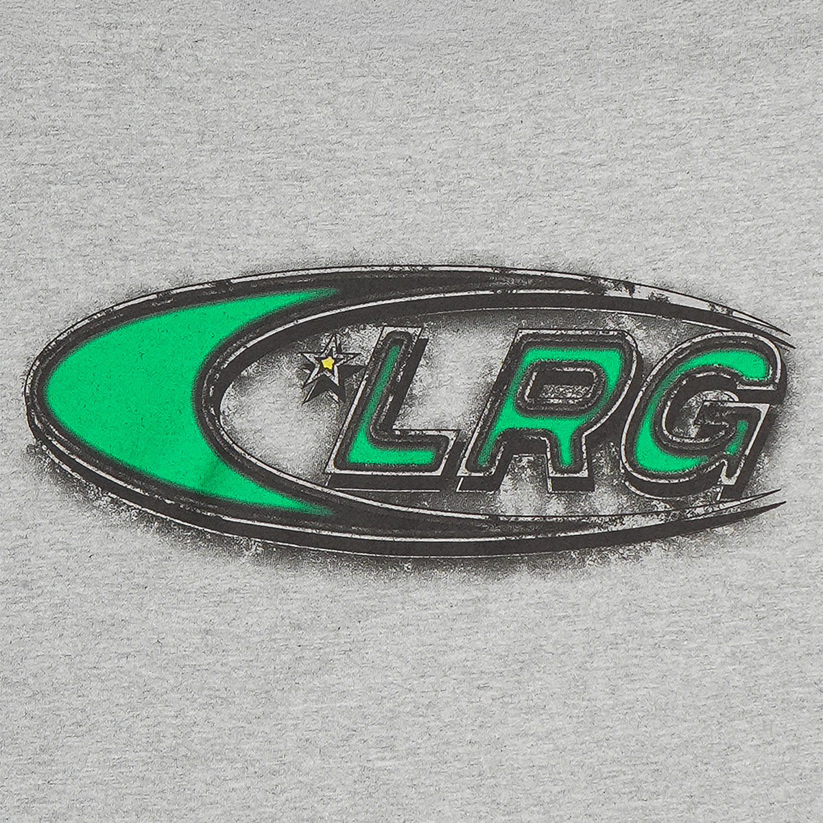LRG logo on a gray background