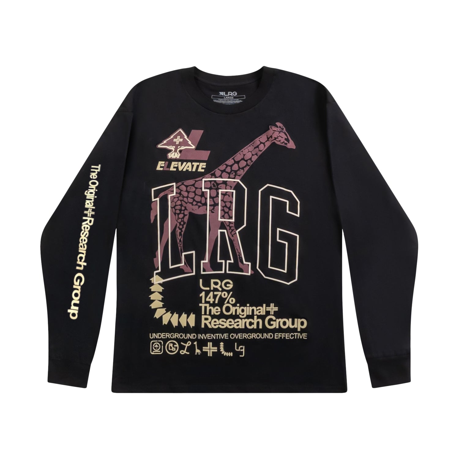 TRACK AND FEEL VARSITY L/S TEE - BLACK