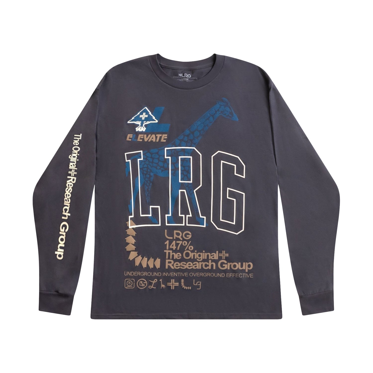 TRACK AND FEEL VARSITY L/S TEE - CHARCOAL