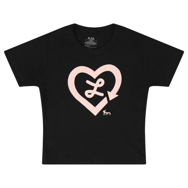 BABY HEART TEE - BLACK