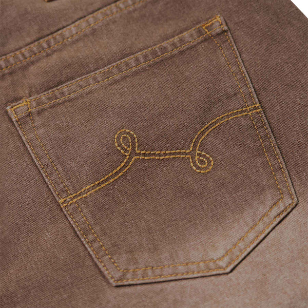 ROOTS SCHOOL DENIM SHORT - COFFEE WASH