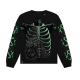 BLACK BONES LONG SLEEVE TEE - BLACK