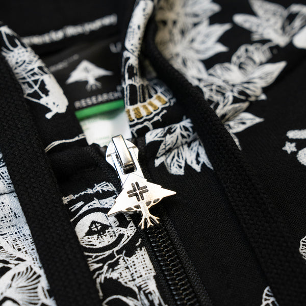 SKULL UTOPIA ZIP SWEATSHIRT - BLACK