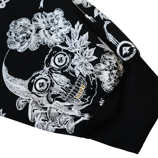 SKULL UTOPIA ZIP SWEATSHIRT - BLACK