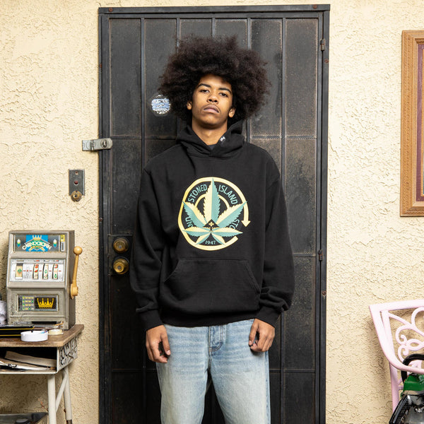 STONED ISLAND HOODIE - BLACK