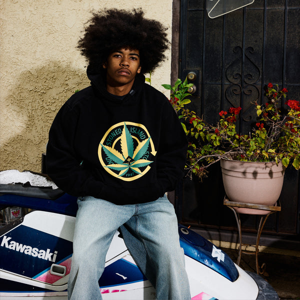 STONED ISLAND HOODIE - BLACK
