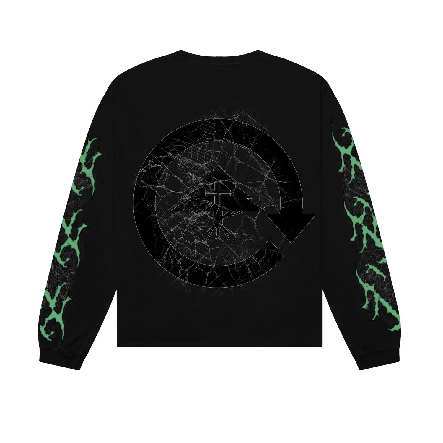 BLACK BONES LONG SLEEVE TEE - BLACK