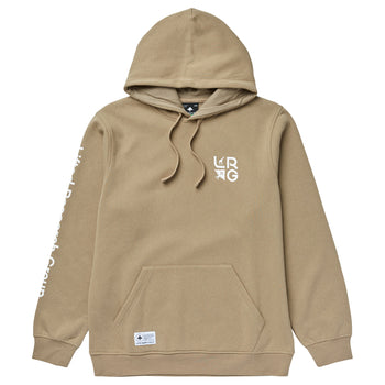 STACKED MULTI LOGO PULLOVER HOODIE - NATURAL