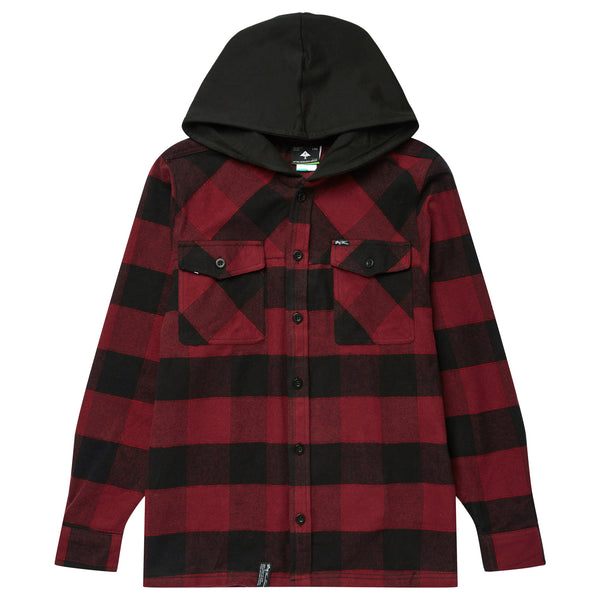 ONLY ONE BUFFALO FLANNEL SHIRT - BURGUNDY