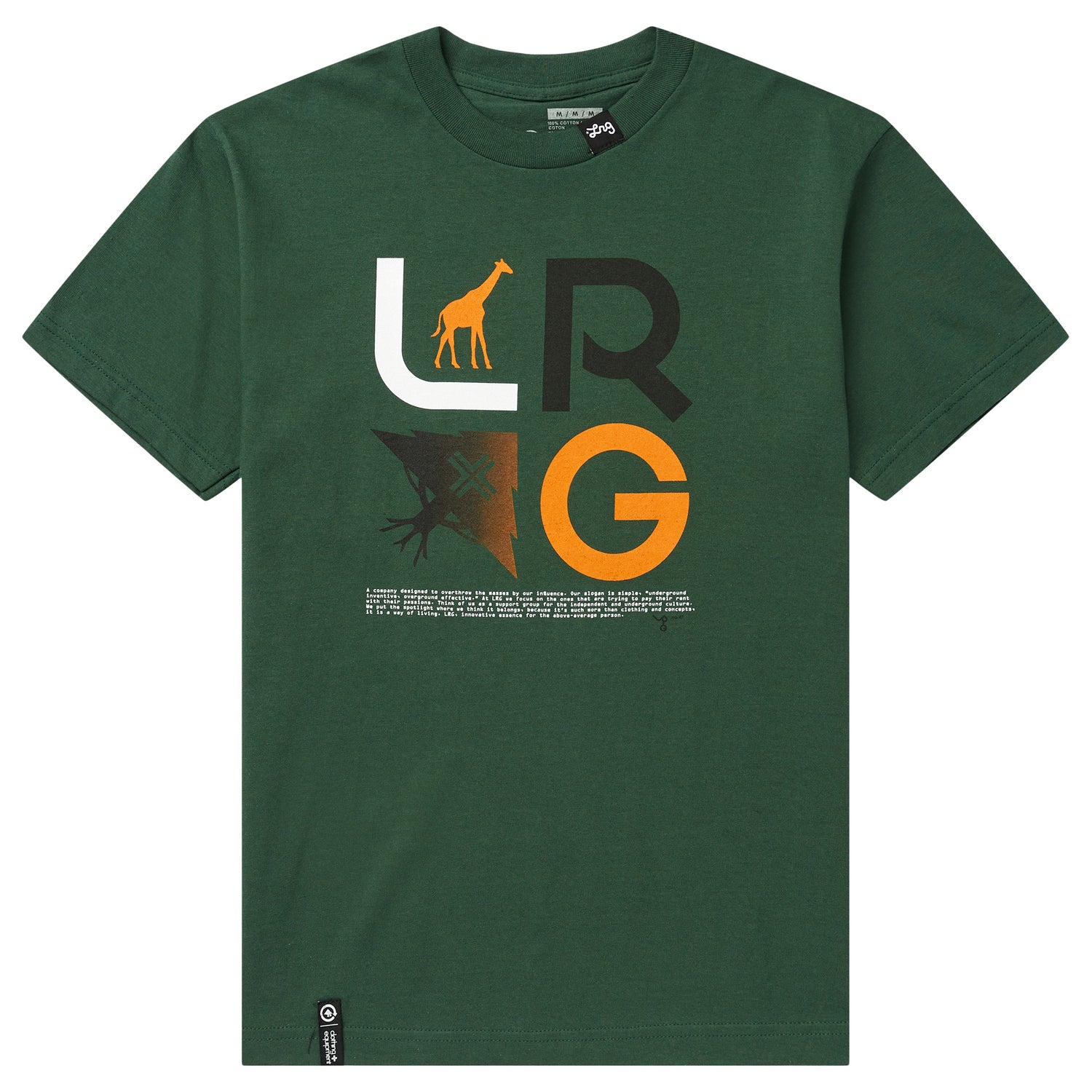 SLOGAN STACKED ICONS TEE - FOREST GREEN