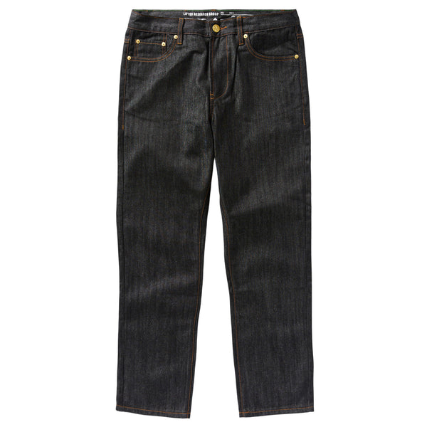 TRUE TAPER DENIM JEANS - RAW BLACK