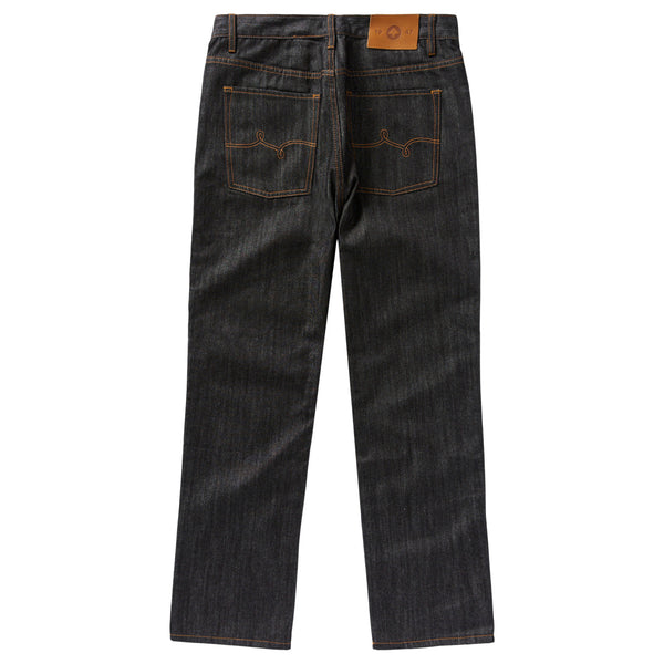 TRUE TAPER DENIM JEANS - RAW BLACK