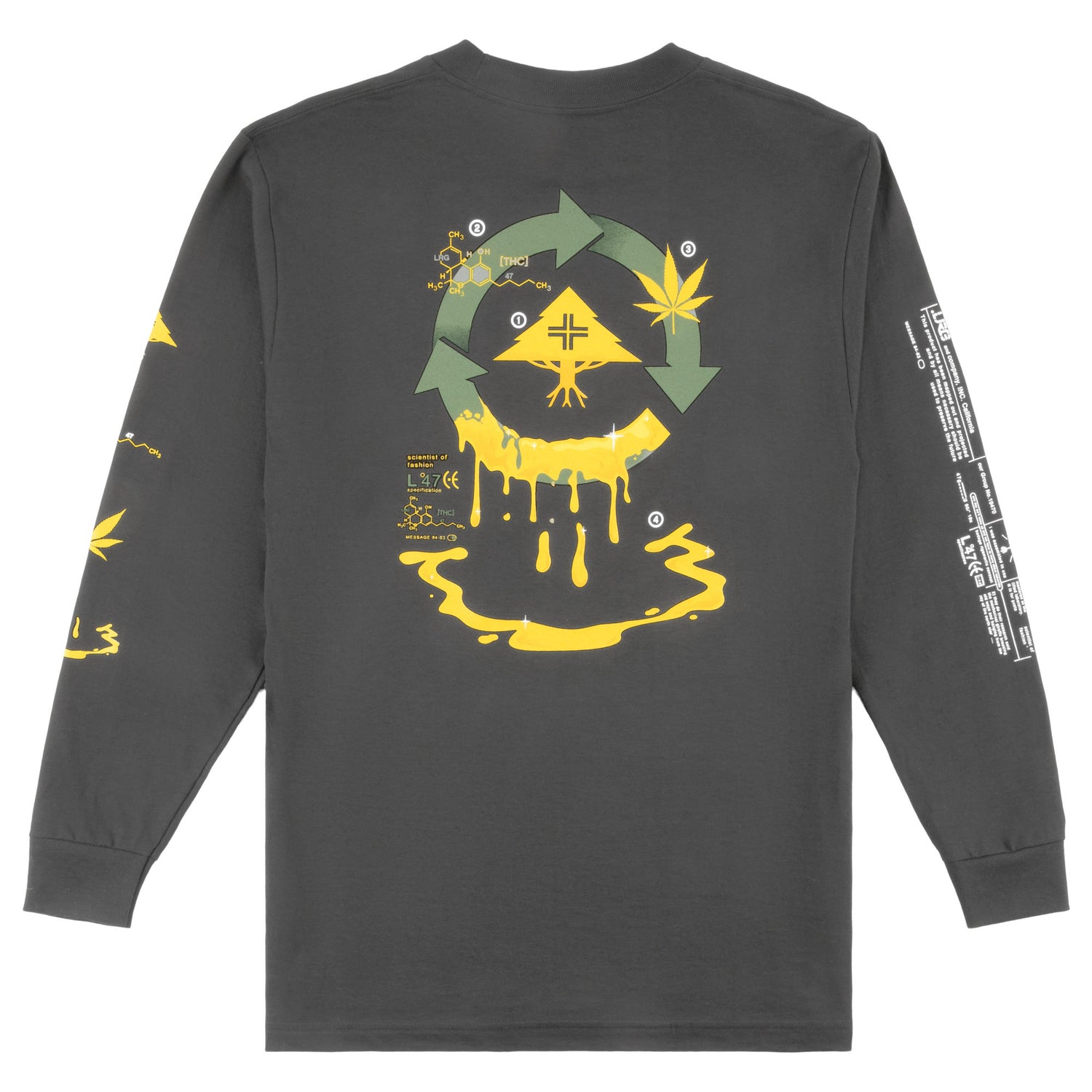 CONCENTRATED HAPPINESS LONG SLEEVE TEE - CHARCOAL