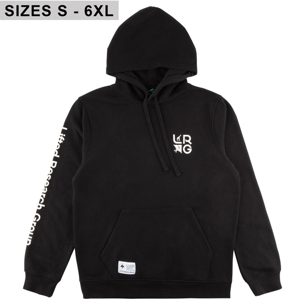 stacked multi logo pullover hoodie - black