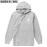 STACKED MULTI LOGO PULLOVER HOODIE - GREY HEATHER