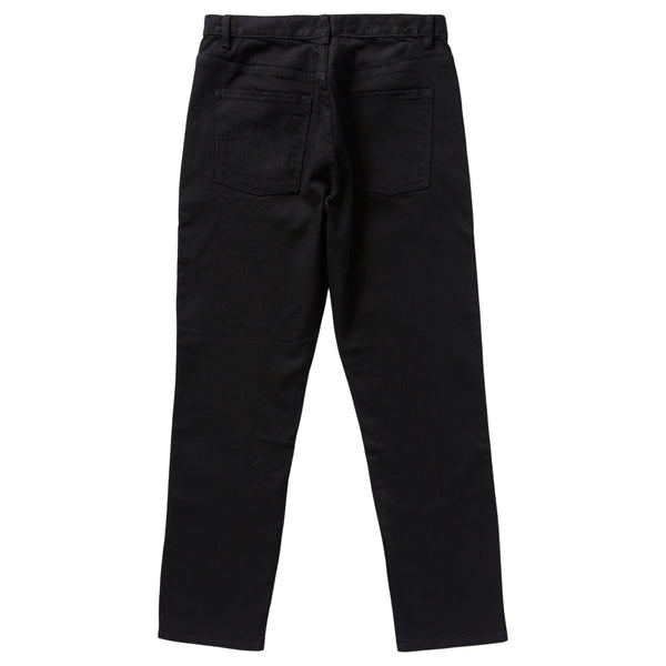 SLIM STRAIGHT TWILL PANTS - BLACK
