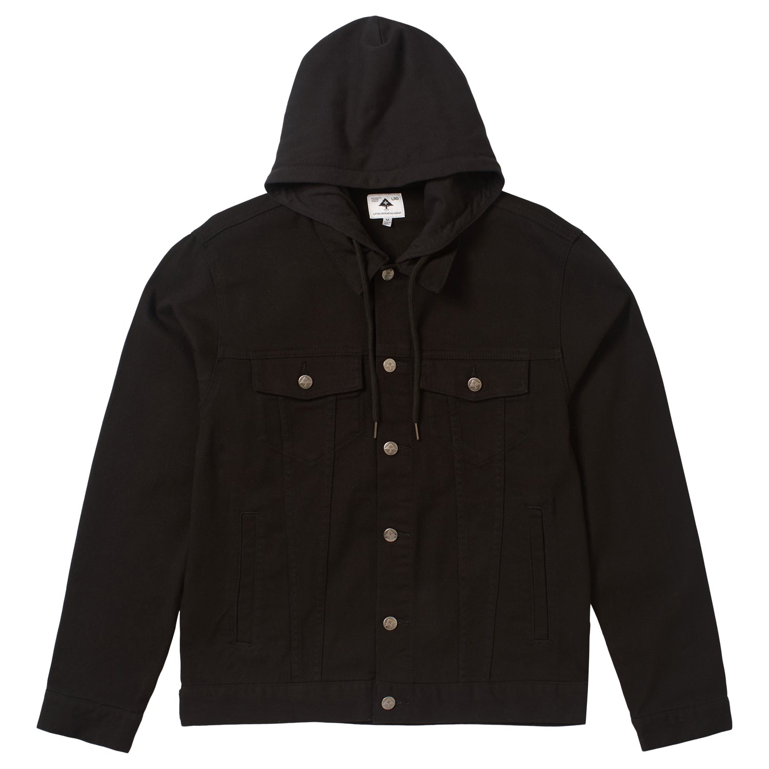 Hooded Denim Jacket - Black