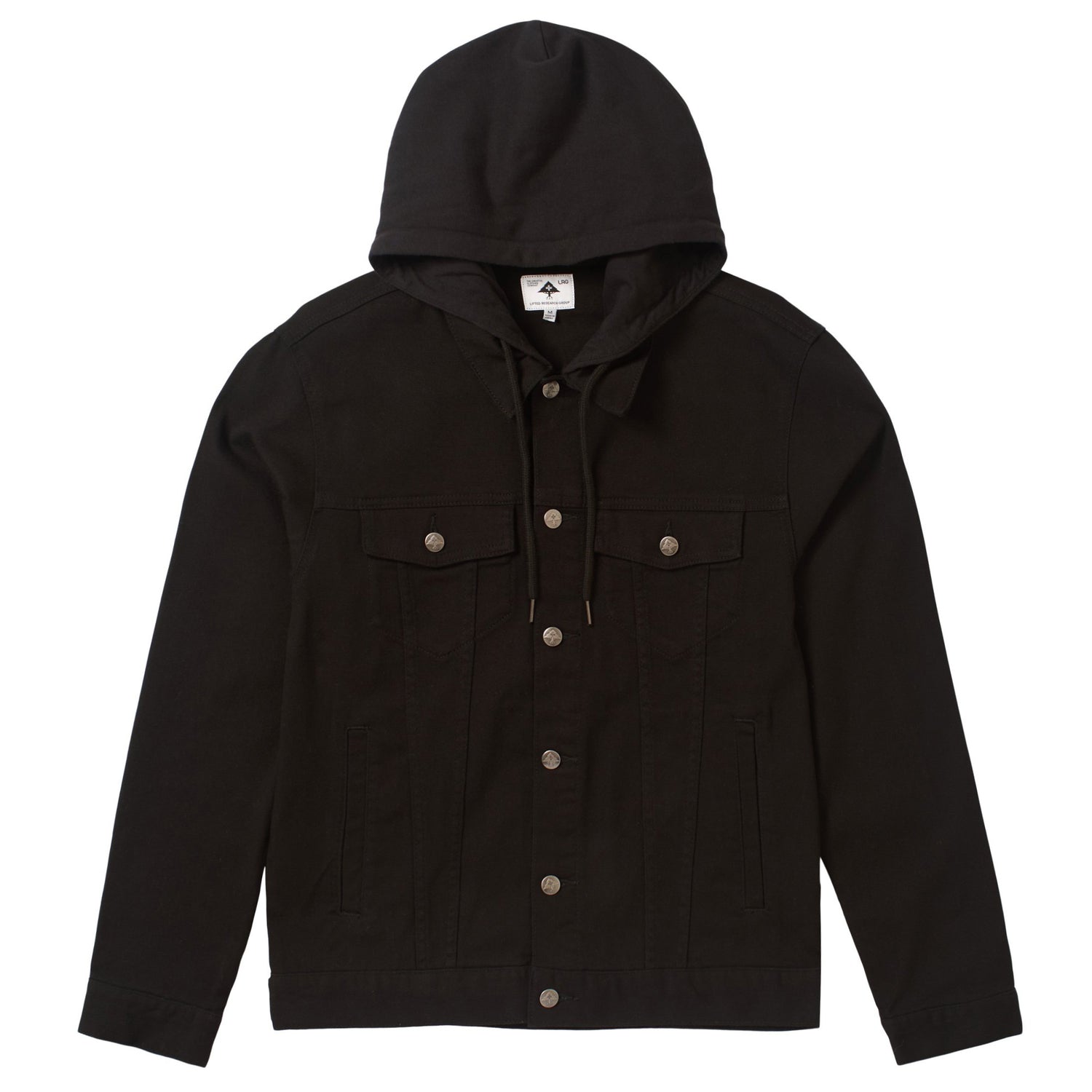 Hooded Denim Jacket - Black