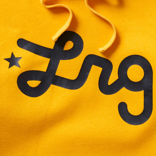 LIFTED SCRIPT PULLOVER HOODIE - GOLD