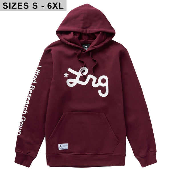 LIFTED SCRIPT PULLOVER HOODIE - BURGUNDY