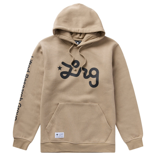 LIFTED SCRIPT PULLOVER HOODIE - KHAKI