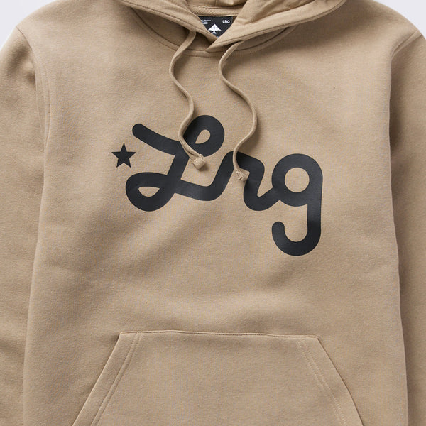 LIFTED SCRIPT PULLOVER HOODIE - KHAKI