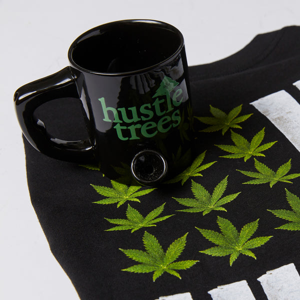 SMOKE TREES DRINK BEANS MUG - BLACK