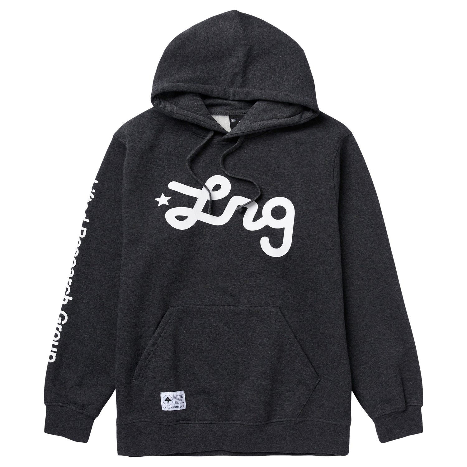 LIFTED SCRIPT PULLOVER HOODIE - CHARCOAL HEATHER