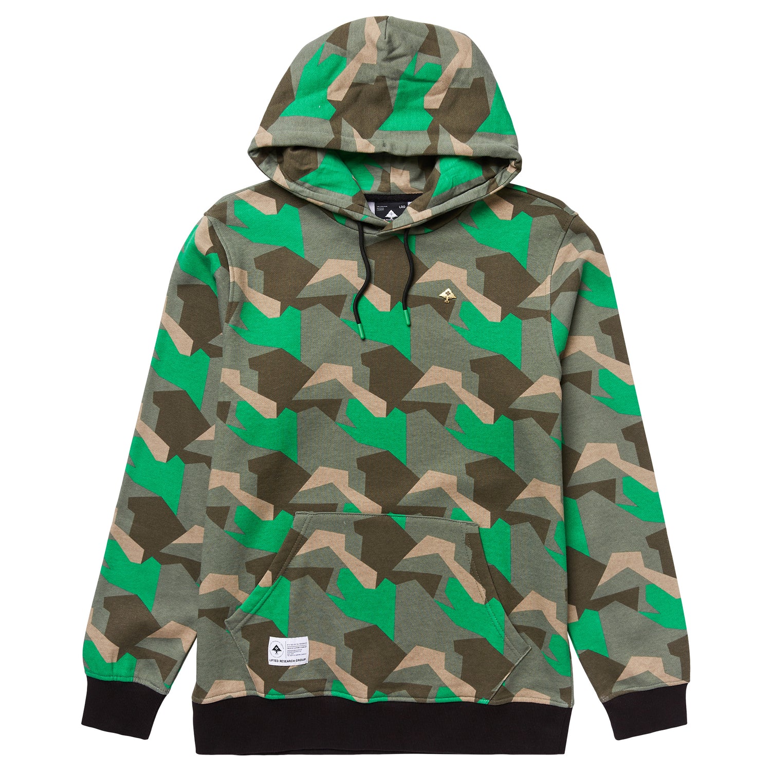 LIFTED GEO PULLOVER HOODIE - GREEN
