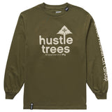 HUSTLE TREES RESEARCH TEE - MILITARY GREEN