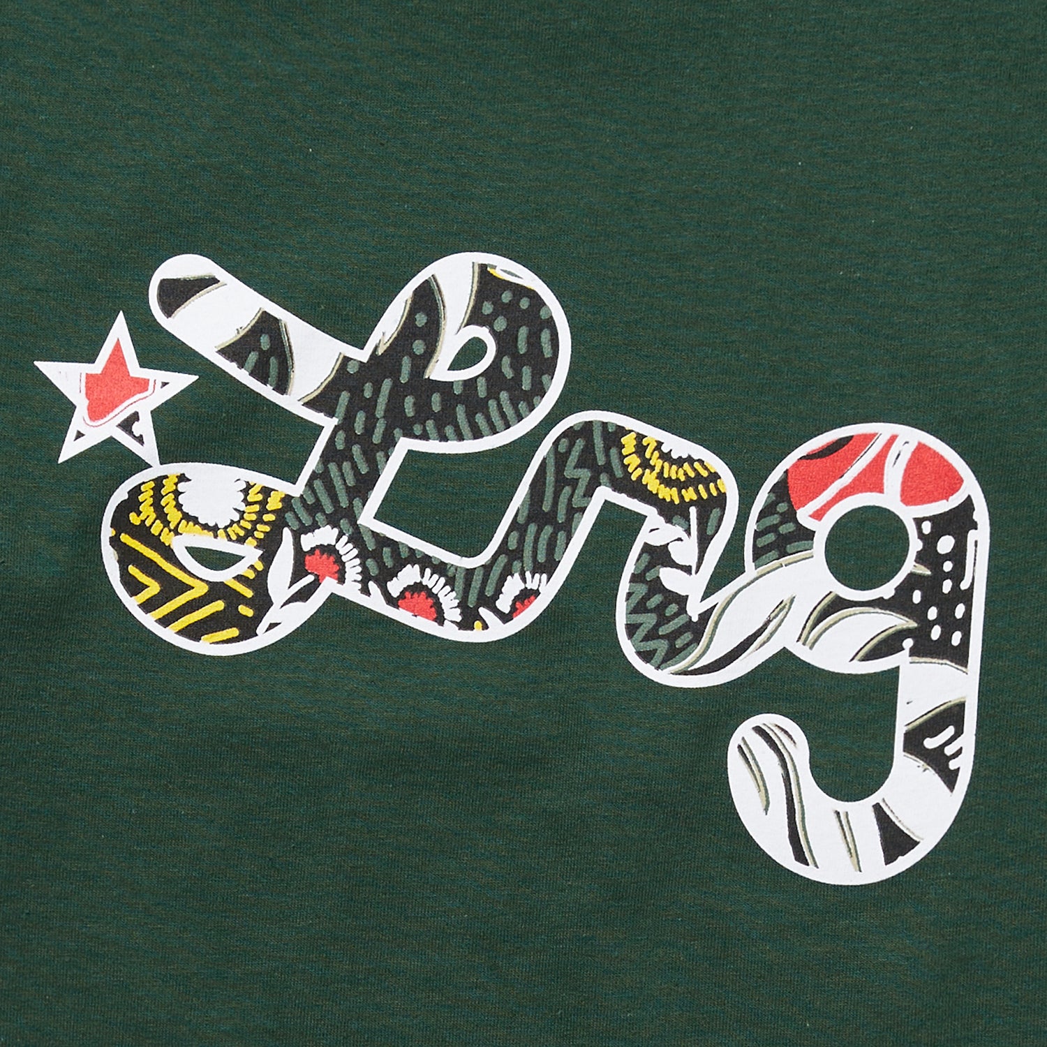 TROPIC ROOTS SCRIPT TEE - FOREST GREEN