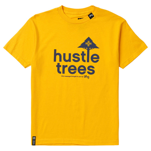 HUSTLE TREES TEE - GOLD