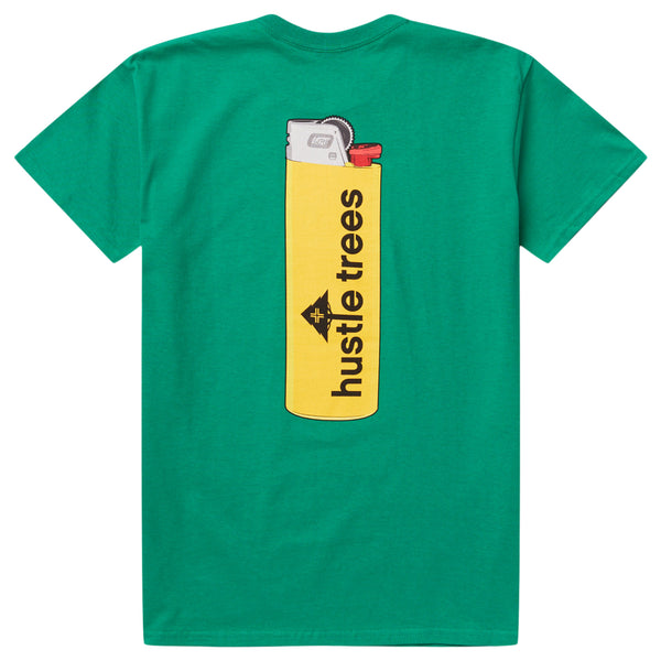 HUSTLE TREES LIT TEE - KELLY GREEN