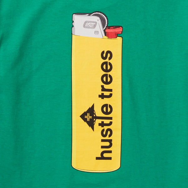 HUSTLE TREES LIT TEE - KELLY GREEN