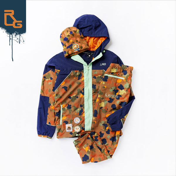 PANDA ROOTS WINDBREAKER JACKET - BROWN
