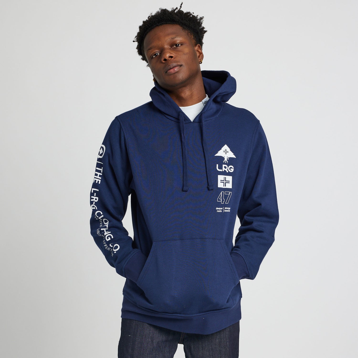 STRONGER BRANCHES PULLOVER HOODIE - NAVY