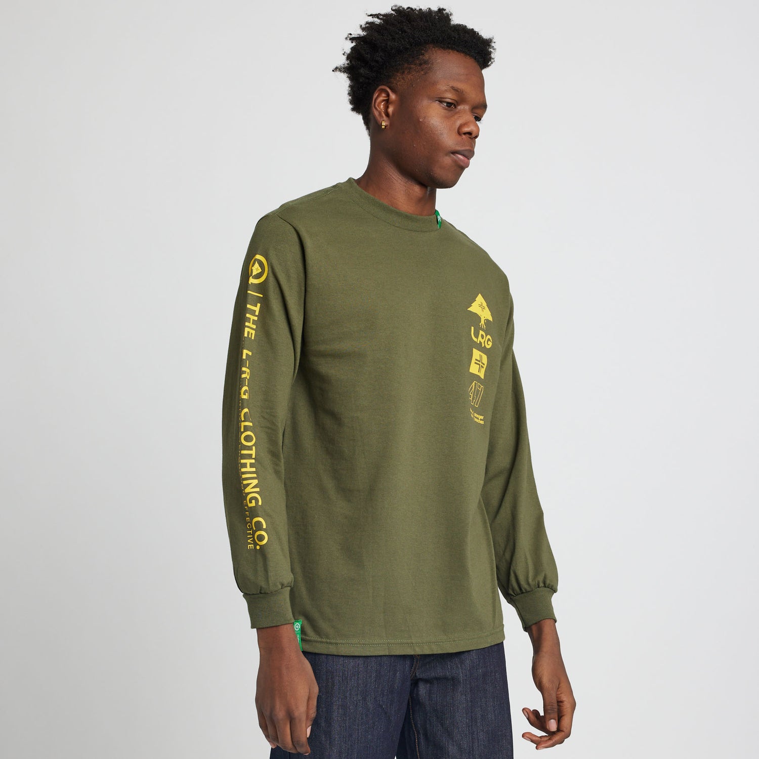 STRONG BRANCHES LONG SLEEVE TEE - MILITARY GREEN